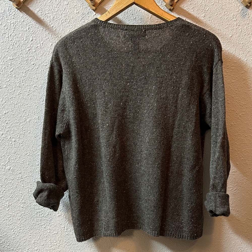 Eddie Bauer Wool blend Hand knit & embroidered full zip sweater Woman’s XL - Picture 8 of 12